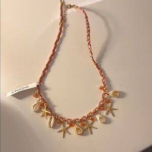 NWT Pink and Gold Starfish Shell Necklace
